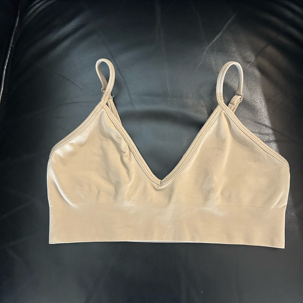 Seamless Tan Bralette by SKIMS